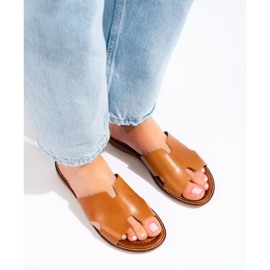 W. Potocki Damen-Lederhausschuhe braun Potocki 1