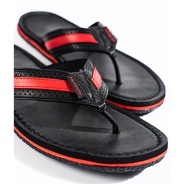 W. Potocki Schwarze Herren-Flip-Flops aus ökologischem Leder Potocki 1