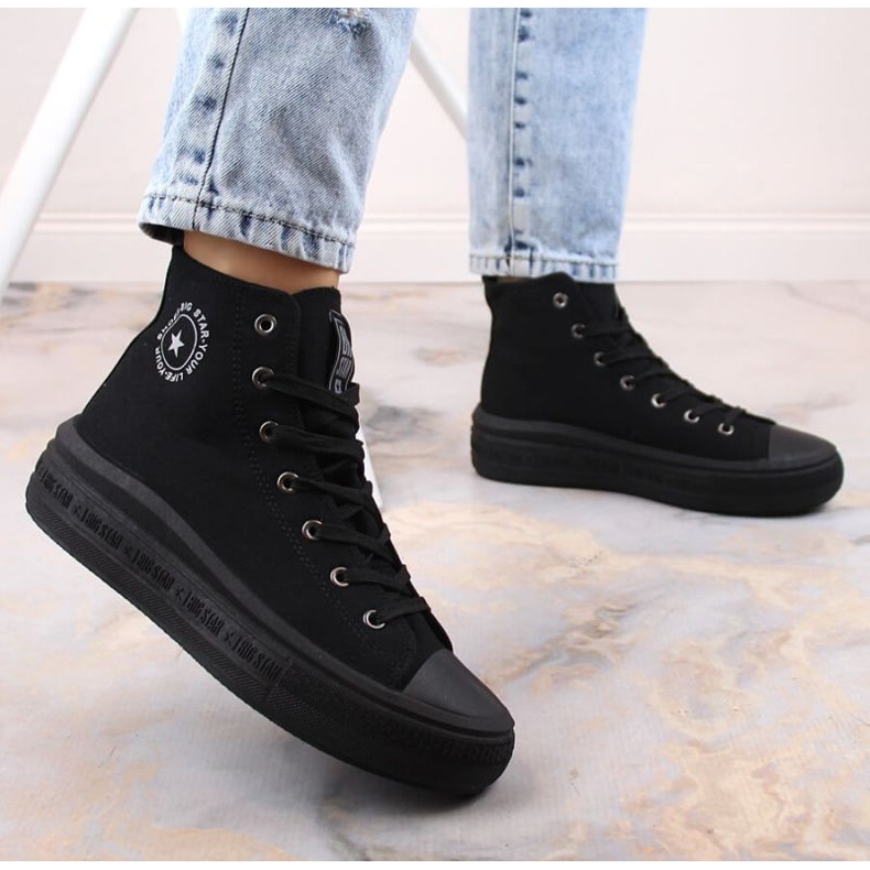 Plateau-Stiefeletten-Sneaker Big Star W INT1875A schwarz 2