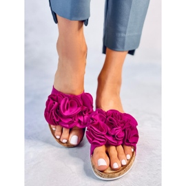 BM Keilsandalen mit Blumen Peluso Fuchsia rosa 1