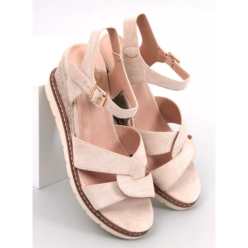 BM Beige Espadrilles mit Keilabsatz von Sermon 1