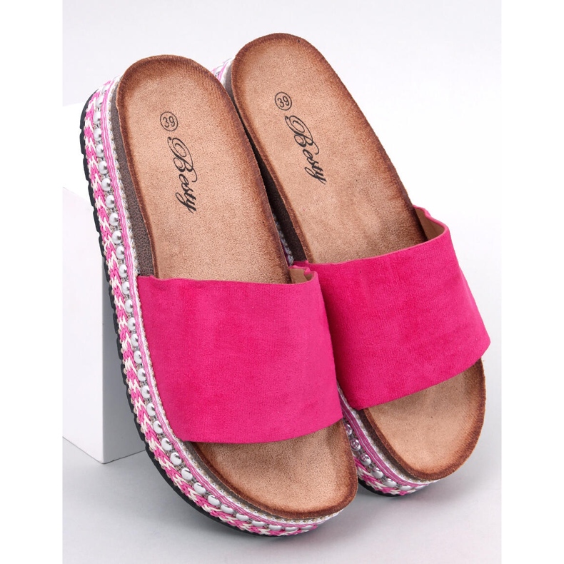 BM Flip-Flops mit verzierter Sohle von Donnie Fuchsia rosa 1