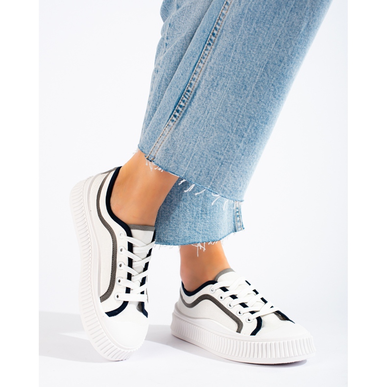 Low-Plateau-Sneakers von Shelovet für Damen in Weiß 1