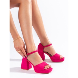 Vinceza rosafarbene Wildleder-Sandalen 1