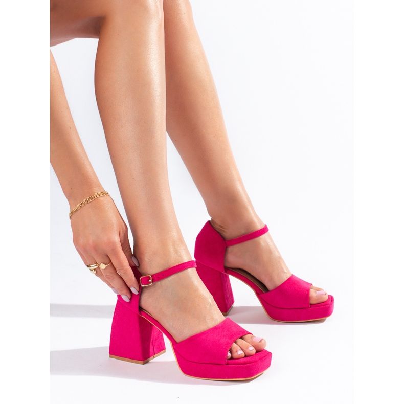 Vinceza rosafarbene Wildleder-Sandalen 1