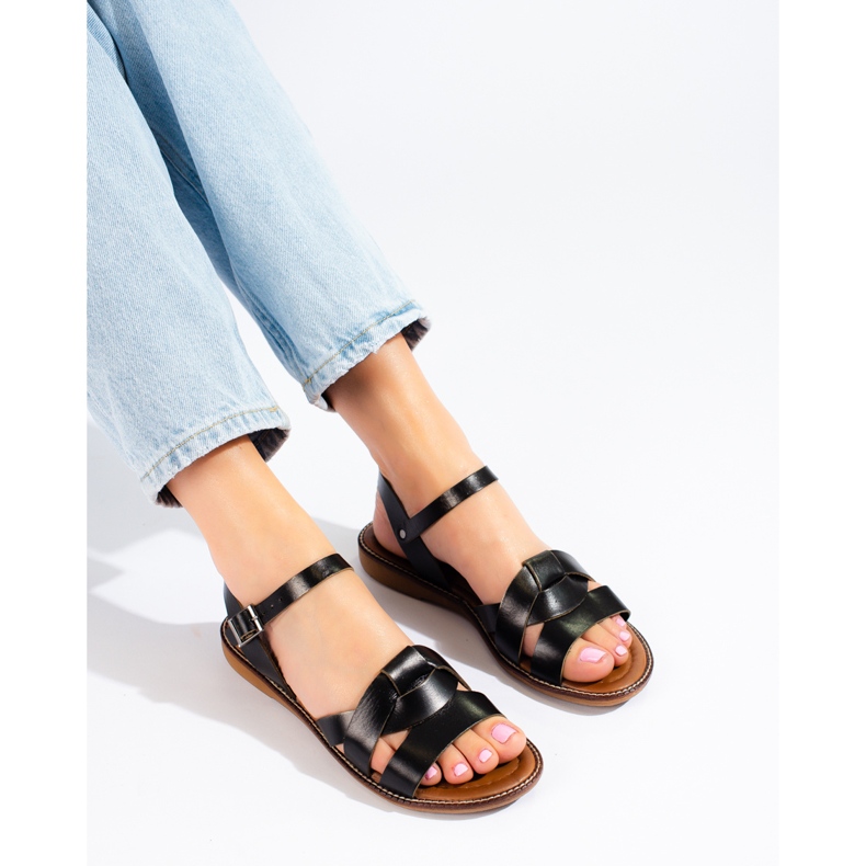 W. Potocki Damen-Ledersandalen Potocki schwarz 1