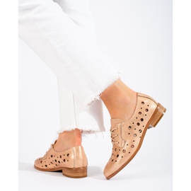 W. Potocki Durchbrochene Damen-Schnürschuhe Potocki beige 1