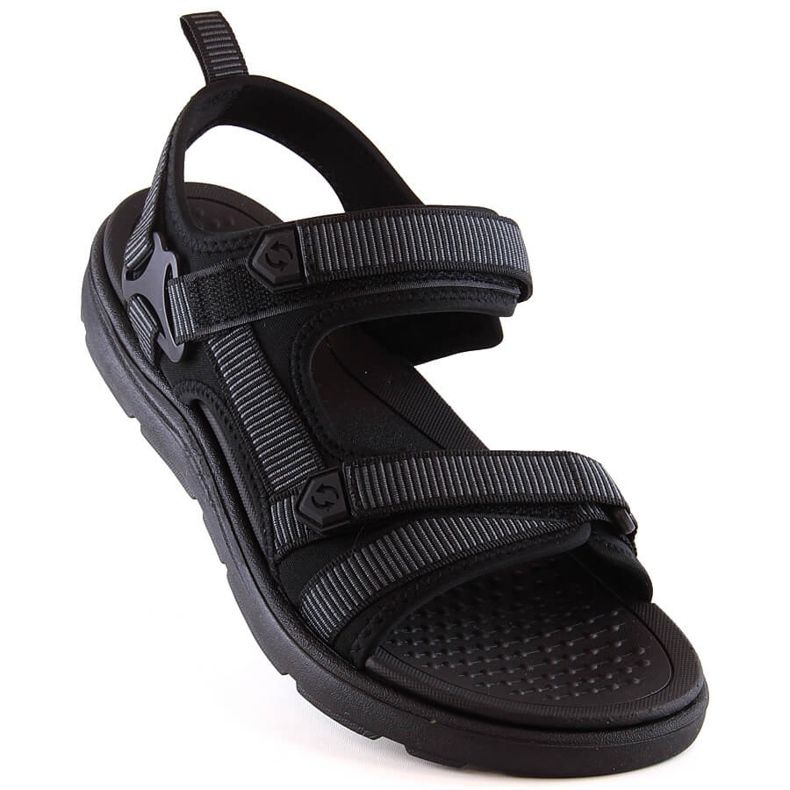Schwarze Herren-Sportsandalen mit Klettverschluss News 23MN11-5623 1