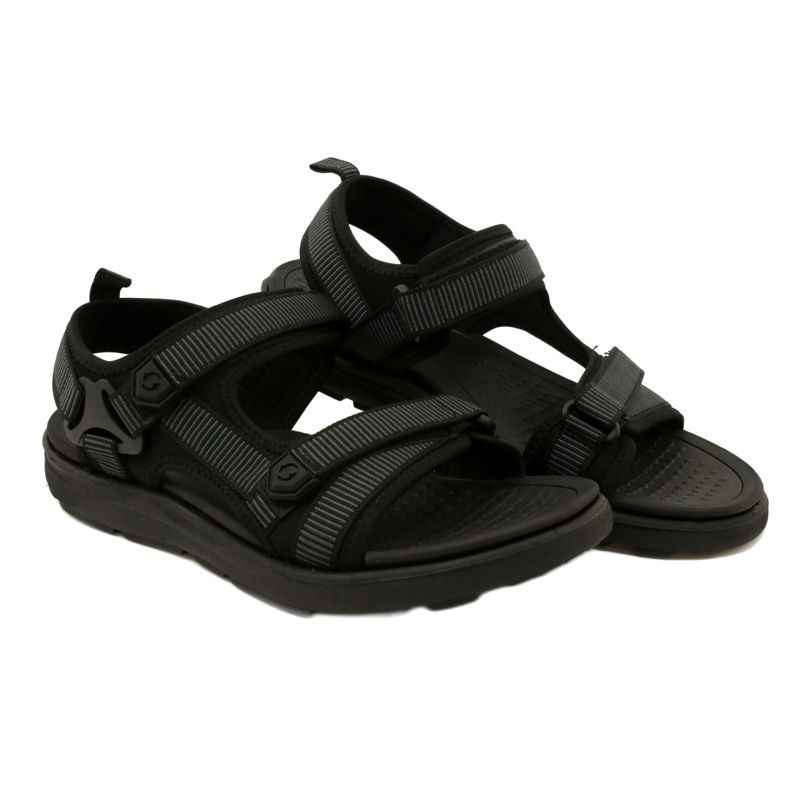 Schwarze Herren-Sportsandalen mit Klettverschluss News 23MN11-5623 6