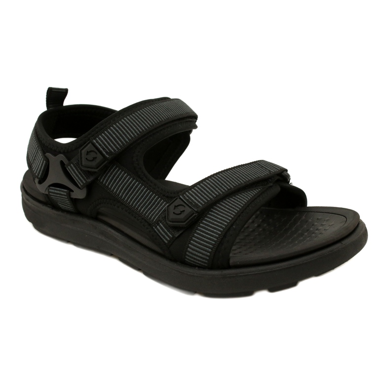 Schwarze Herren-Sportsandalen mit Klettverschluss News 23MN11-5623 2