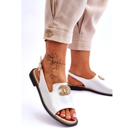 Damensandalen mit Verzierung S.Barski KV-2775-49 Silber 2
