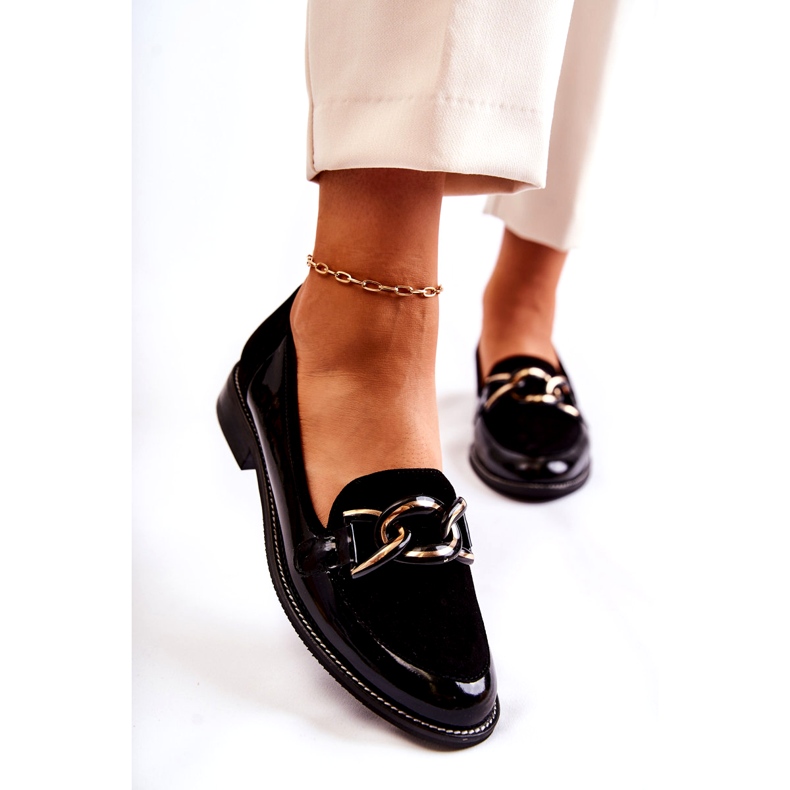 Klassische Mokassins mit Kette Laura Messi 2531 Schwarz 3