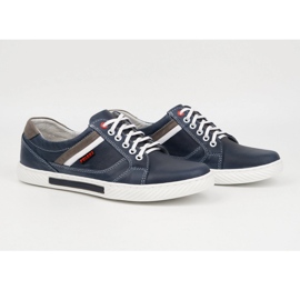 Polbut Herren-Lederschuhe J47, Marineblau und Grau mehrfarbig 4