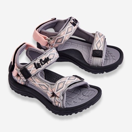Lee Cooper Kindersandalen LCW-23-34-1681 Grau-Pink 2
