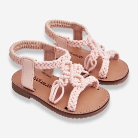Geflochtene Slip-On-Sandalen für Kinder, Pink Tracy rosa 2