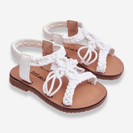 Geflochtene Slip-On-Sandalen für Kinder, Weiß, Tracy 2