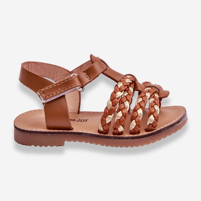 Kinder-Sandalen mit Klettverschluss und Riemen, Braun, Sammy 1
