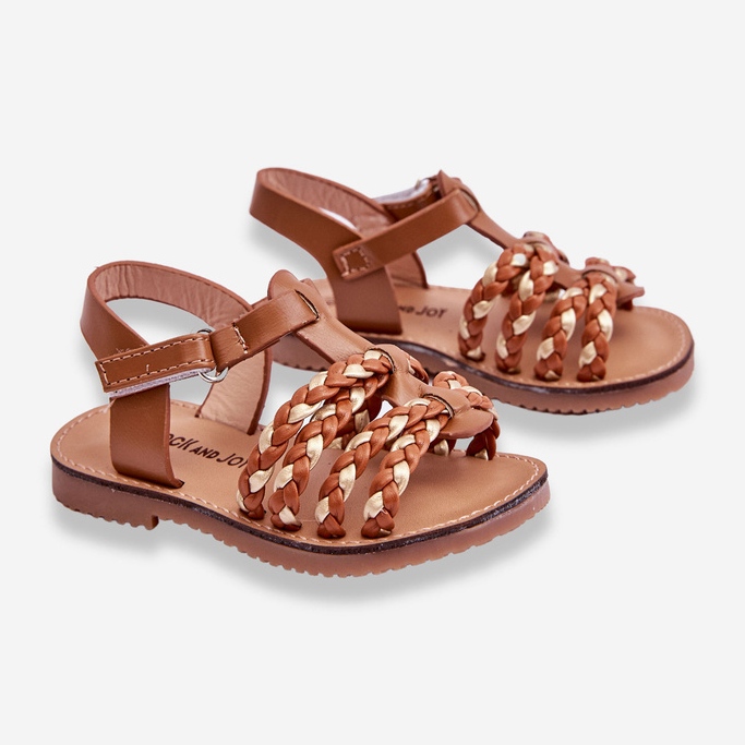 Kinder-Sandalen mit Klettverschluss und Riemen, Braun, Sammy 2
