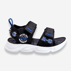 FR1 Leichte Kindersandalen Schwarz und Blau Maxel 1
