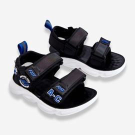 FR1 Leichte Kindersandalen Schwarz und Blau Maxel 2