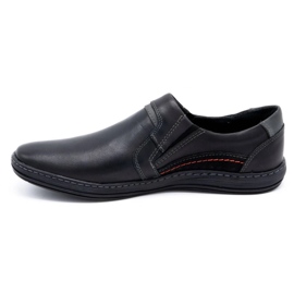 Olivier Herren Leder Loafer 520 schwarz 1