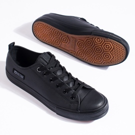 Schwarze Herren-Sneaker aus ökologischem Leder Big Star KK174009 1
