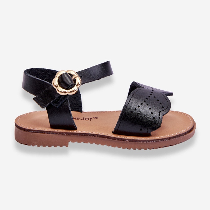 Klassische schwarze Izzy-Kindersandalen 1