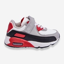 FR1 Kinder-Leder-Plateau-Sportschuhe Weiß und Rot Lori 1