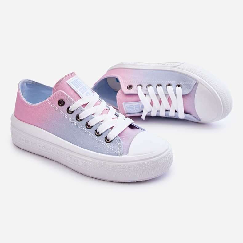 Niedrige Plateau-Sneaker Big Star LL274A187 Rosa und Blau 1