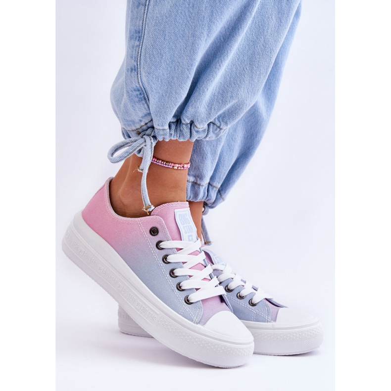 Niedrige Plateau-Sneaker Big Star LL274A187 Rosa und Blau 2