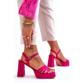 FB2 Plateau-Sandalen aus Wildleder für Damen Fuchsia Verda rosa 4