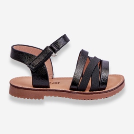 Kindersandalen mit Streifen Black Isla schwarz 1