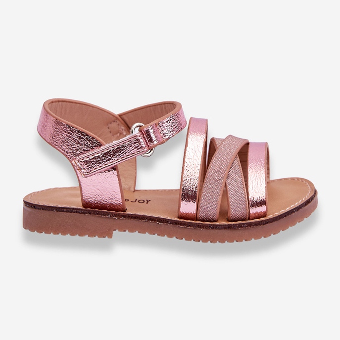Kindersandalen mit Streifen Pink Isla rosa 1
