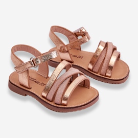 Kindersandalen mit Riemen Roségold Isla golden 2