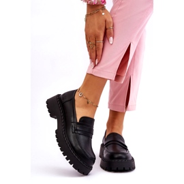 Damen Mokassins Big Star Lederschuhe LL274458 Schwarz 1