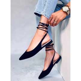 Dentoni Schwarze Ballerinas zum Schnüren 2