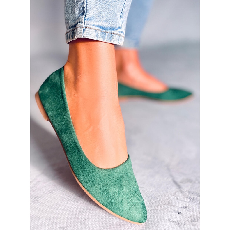 Seastar Keys Ballerinas aus grünem Leder mit Innensohle 1