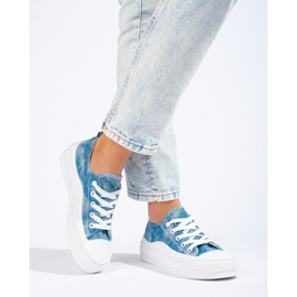 Damen-Jeans-Sneaker auf der Shelovet-Plattform blau 1