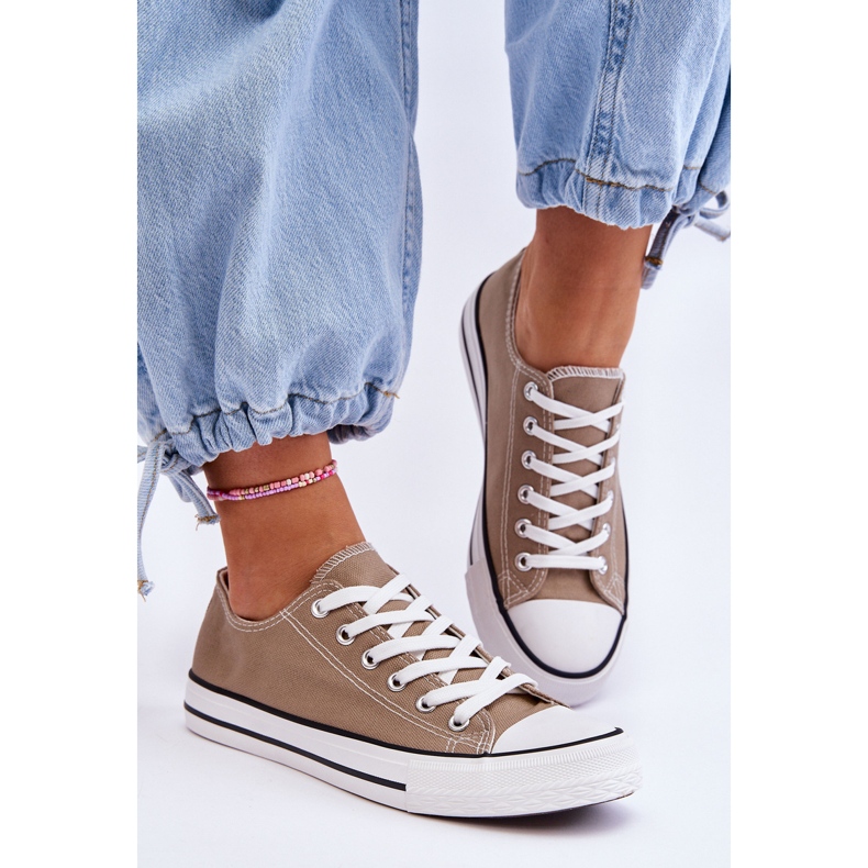 FR1 Klassische Low-Top-Sneaker für Damen in Beige Vegas 2