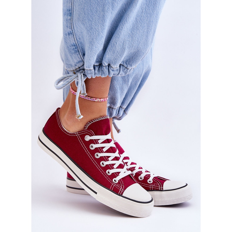 FR1 Klassische niedrige Damensneaker Burgundy Vegas rot 1
