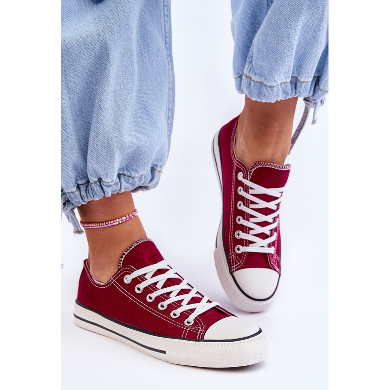 FR1 Klassische niedrige Damensneaker Burgundy Vegas rot 2
