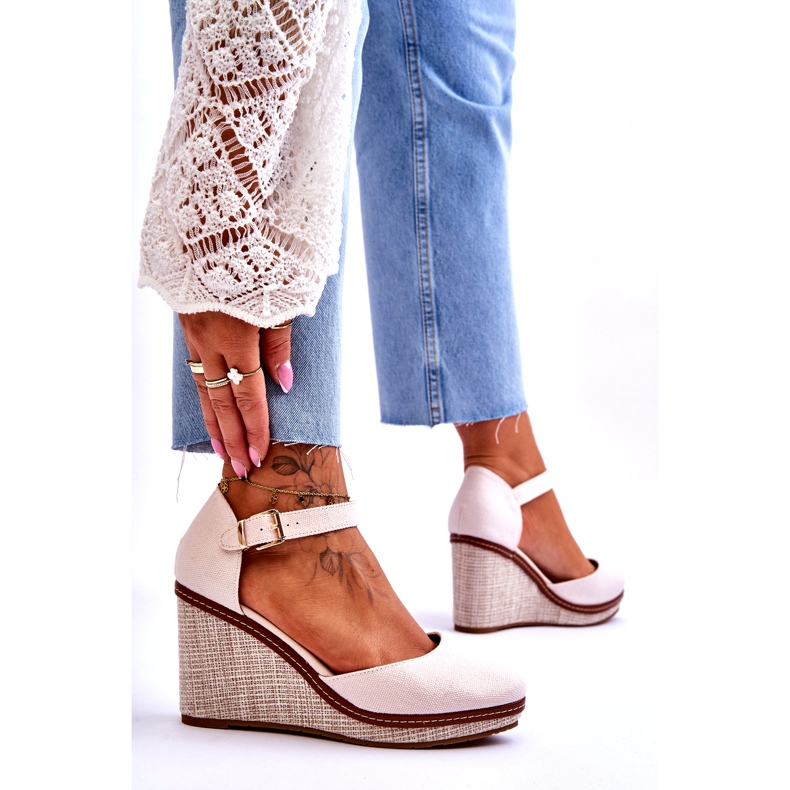 PS1 Klassische Keilsandalen für Damen Beige Malani 4