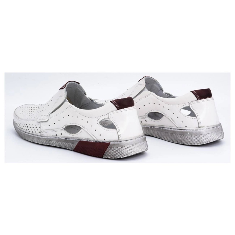 Olivier Durchbrochene Herren-Ledermokassins 937MP, weiß 5