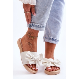 FK1 Modische Damenhausschuhe mit weißer Estera-Schleife 1