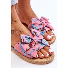 FK1 Damen-Slides mit Stoffschleife Pink Blossom rosa 2