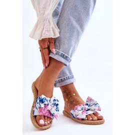 FK1 Damenhausschuhe mit Stoffschleife White Blossom weiß 1