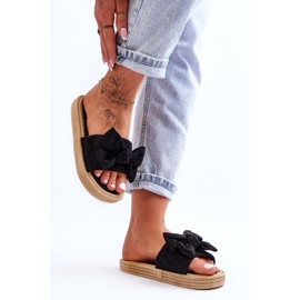 FK1 Damen-Hausschuhe aus Wildleder mit Schleife in Schwarz von Fency 1