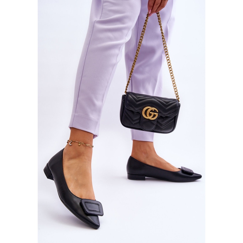 WS1 Klassische Ballerinas mit schwarzer Rivea-Dekoration 2