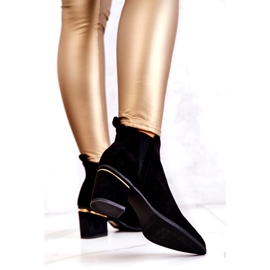 PS1 Durchbrochene Cowboystiefel aus schwarzem Helloni-Wildleder 1