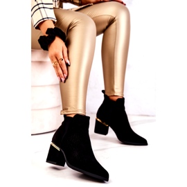 PS1 Durchbrochene Cowboystiefel aus schwarzem Helloni-Wildleder 4